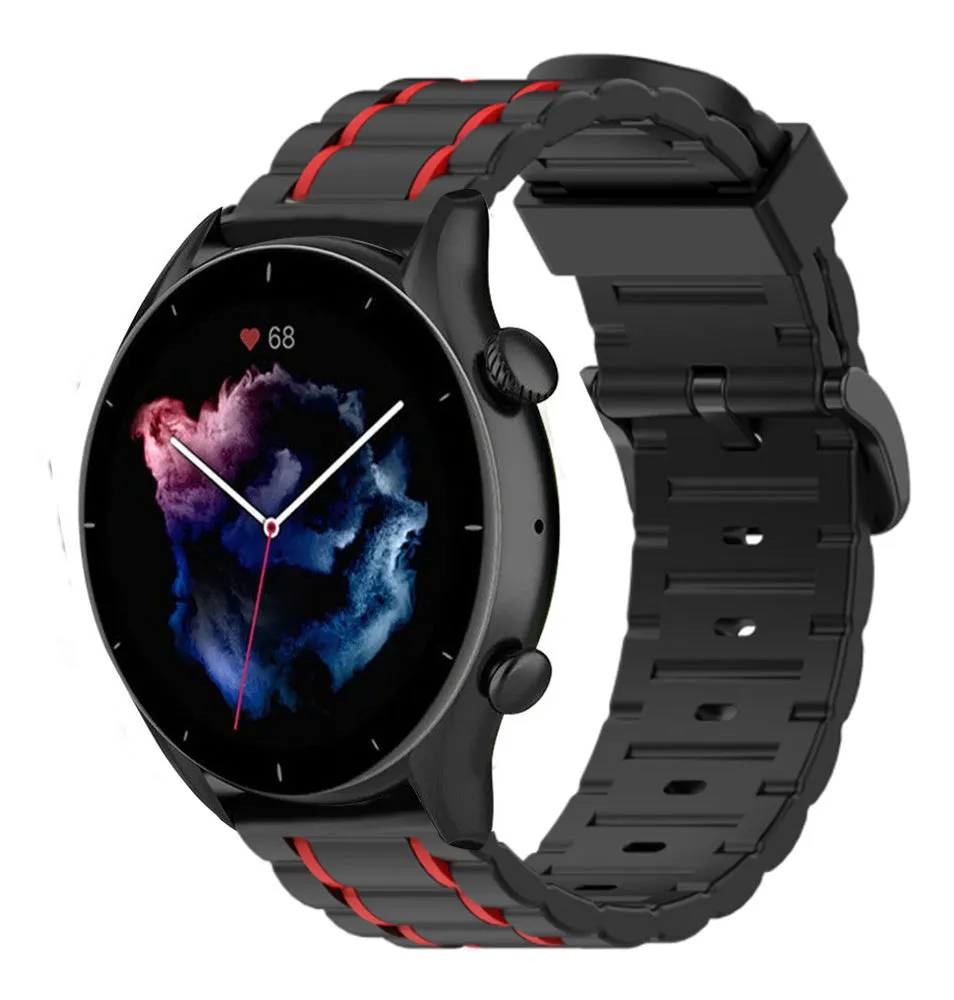 Amazfit GTR 3 (Pro) Silicone Strap Tough (Black/Red)