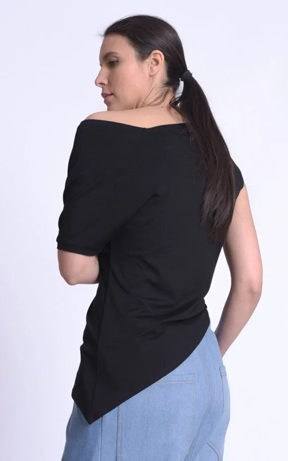 Asymmetric Trendy Open Shoulder Top