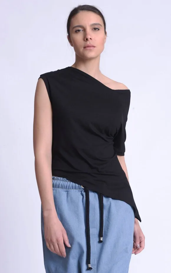 Asymmetric Trendy Open Shoulder Top