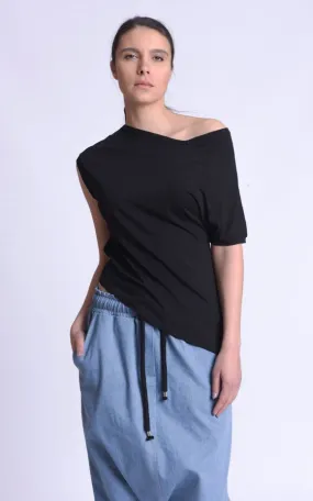 Asymmetric Trendy Open Shoulder Top