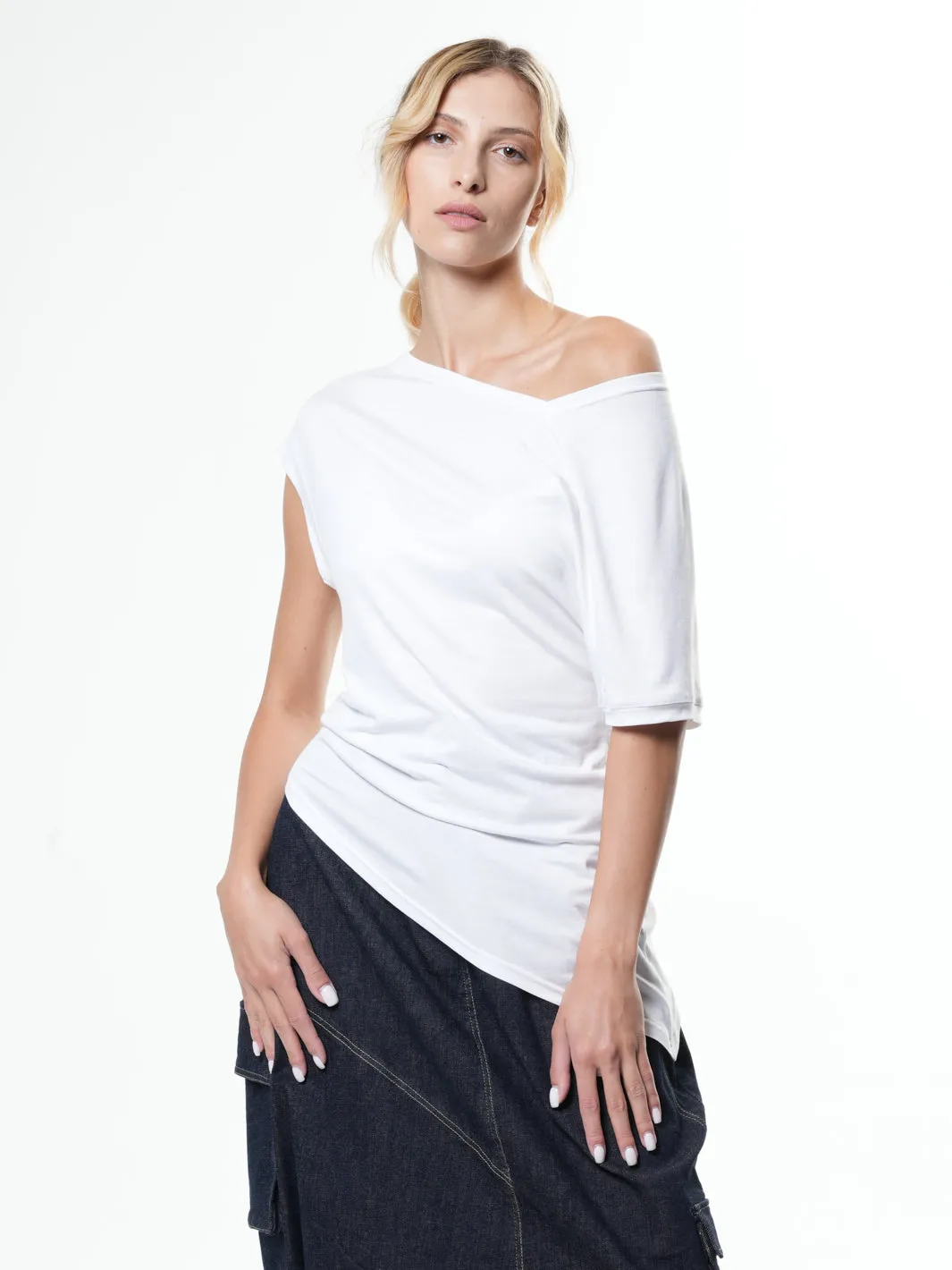 Asymmetric Trendy Open Shoulder Top