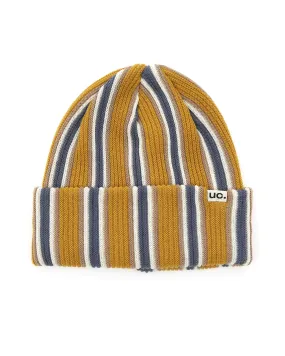 BEANIE / VERTICAL STRIPE / MUSTARD