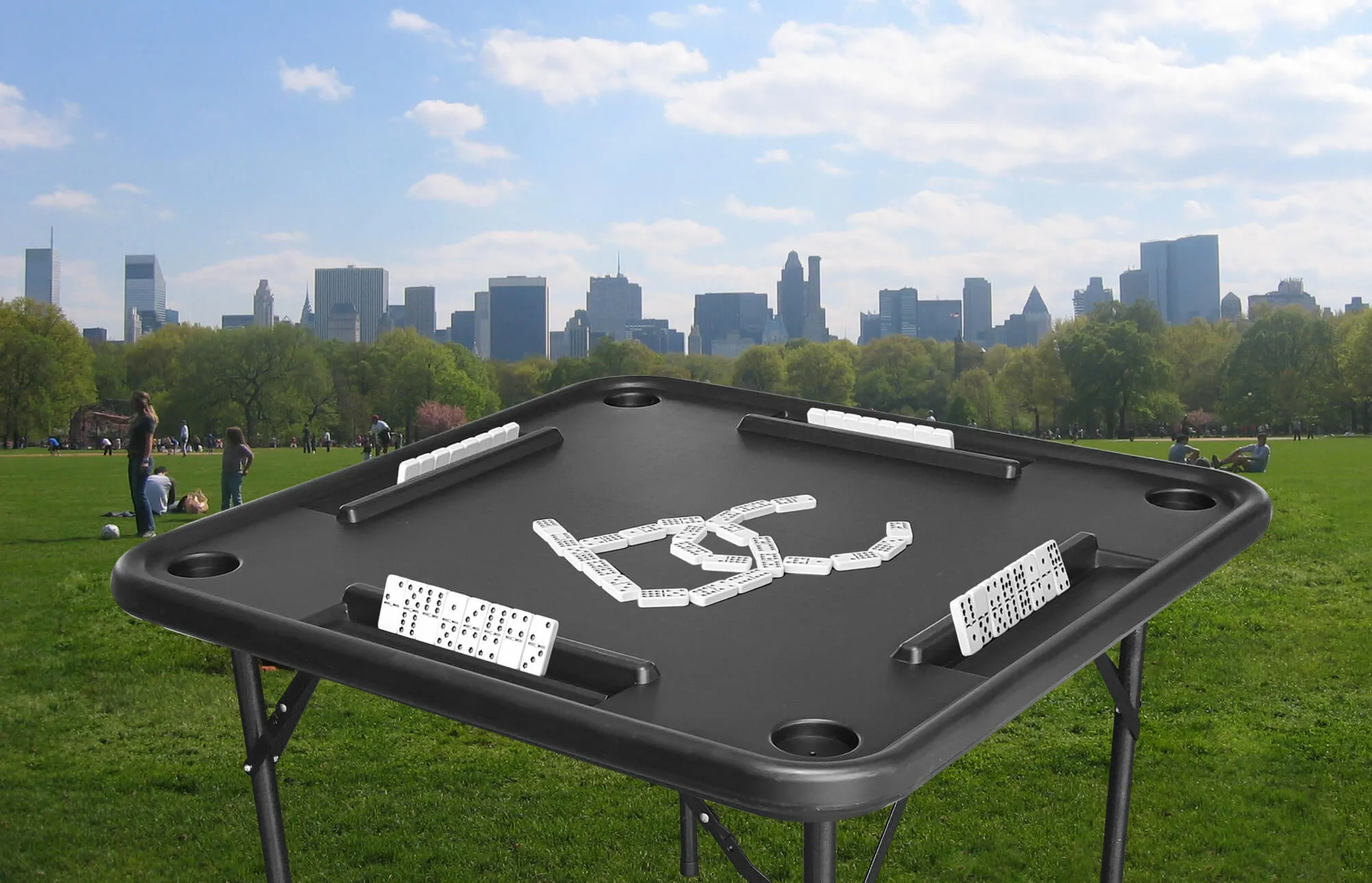 Bene Casa 38" Black Domino & Game Table