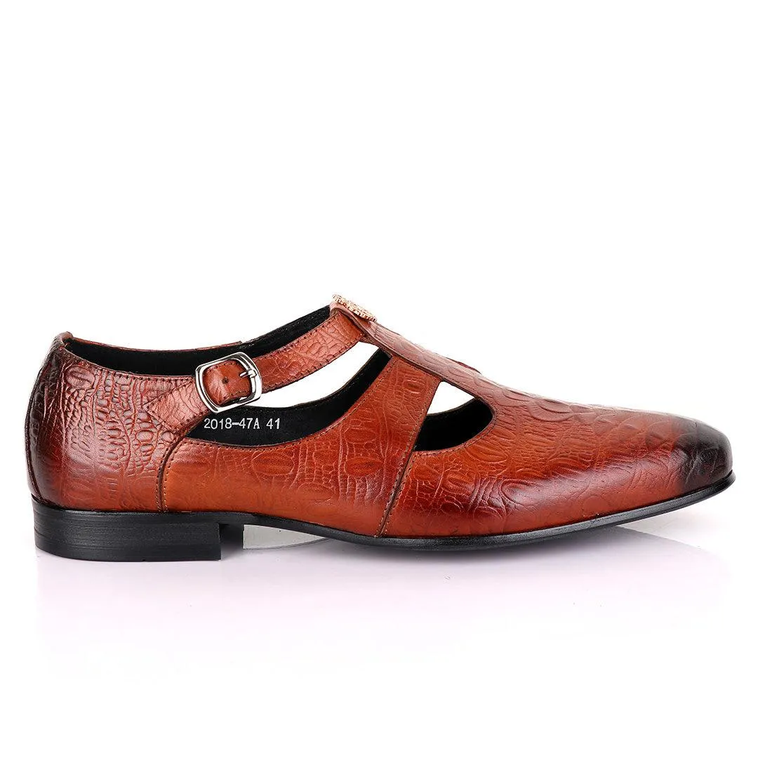 Billionaire Exotic Hippo Brown Cover Leather Shoe