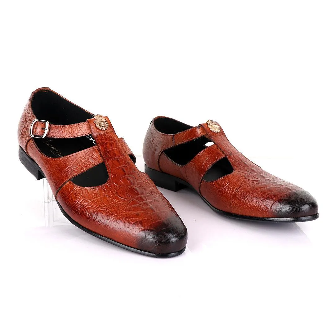 Billionaire Exotic Hippo Brown Cover Leather Shoe