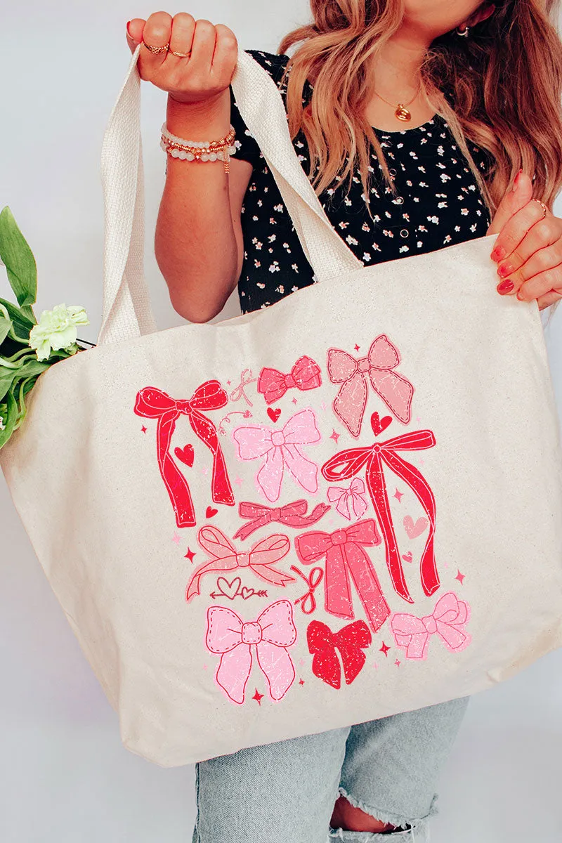 Bow Bliss Canvas Jumbo Tote