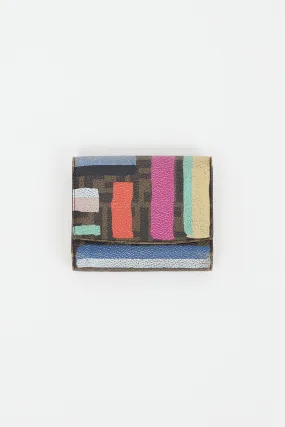 Brown & Multicolour Printed Coated Canvas Trifold Wallet