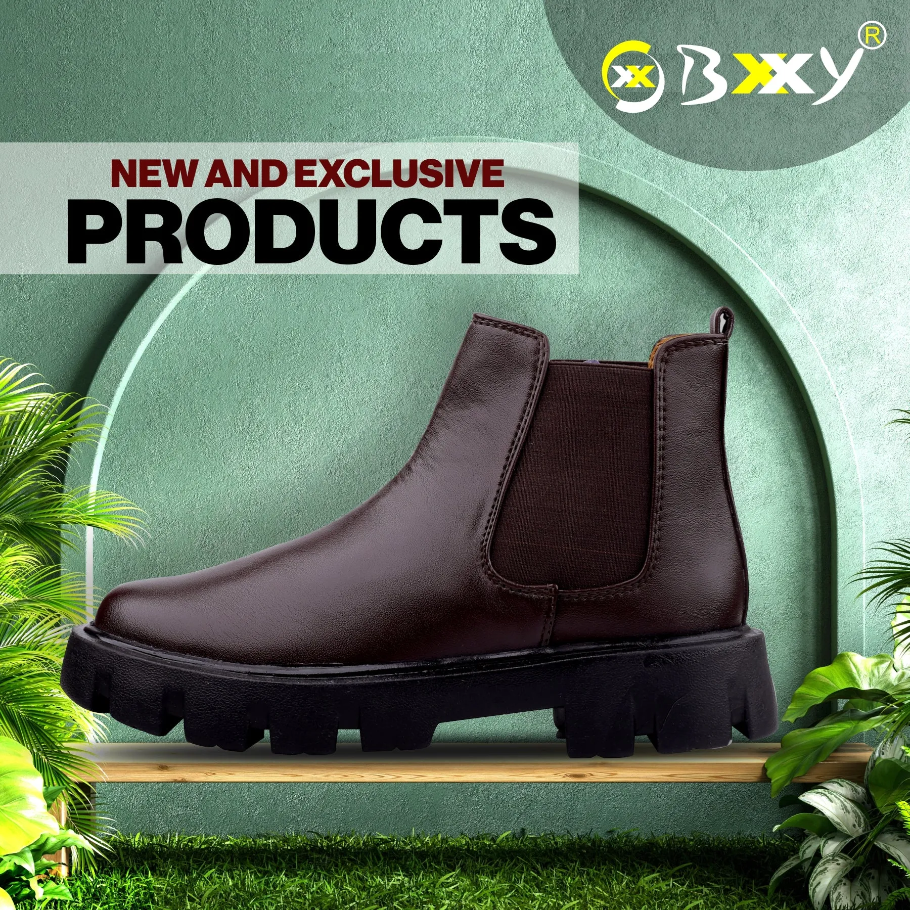 Bxxy's Faux Leather Chelsea Ankle Slip-on Boots for Men