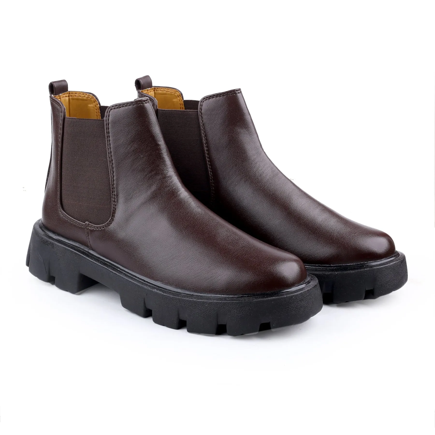 Bxxy's Faux Leather Chelsea Ankle Slip-on Boots for Men