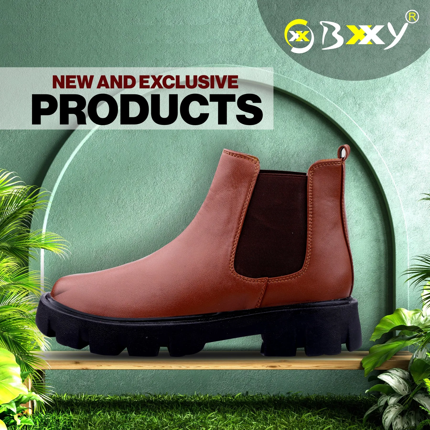 Bxxy's Faux Leather Chelsea Ankle Slip-on Boots for Men