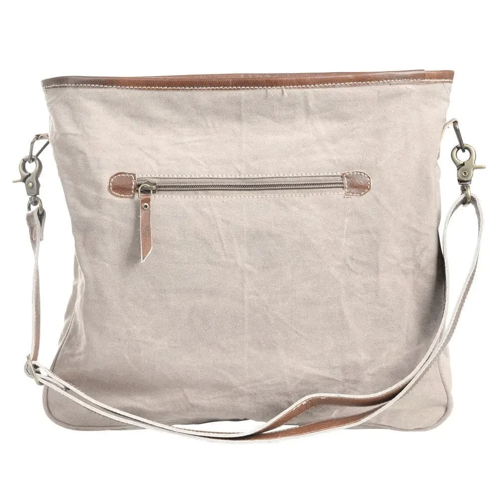 Canvas & Leather Crossbody-Tapestry Shoulder Bag