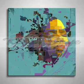 Contemporary Canvas Map Art of Mississippi Inspired by Oprah Winfrey // MAP-OW01