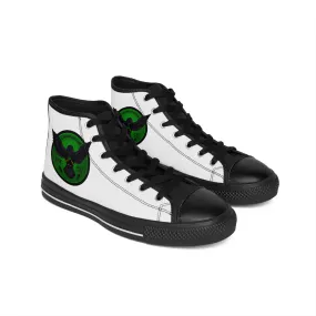 Crowgodshi 2nd Gen. High-Tops, White on White w/ GREEN LOGO