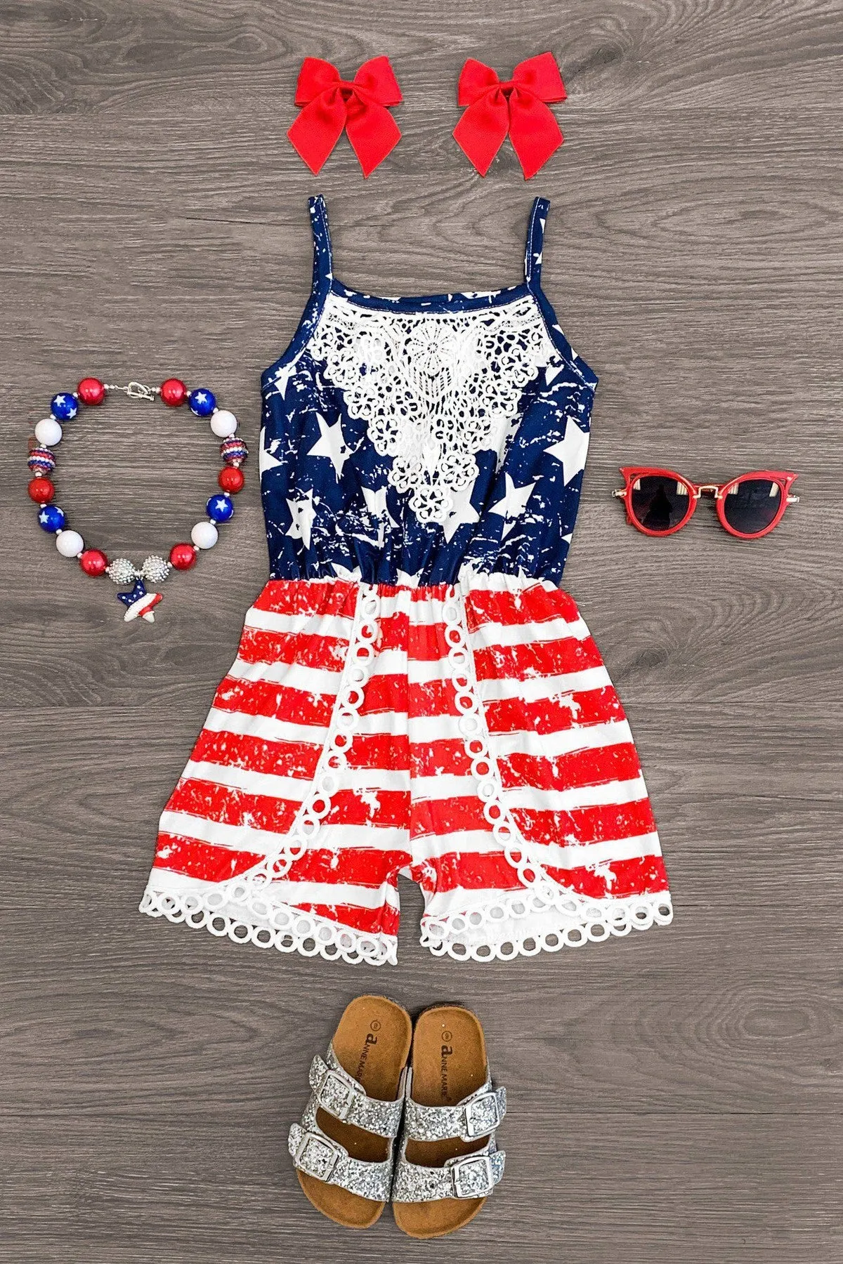 Distressed Stars & Stripes Romper