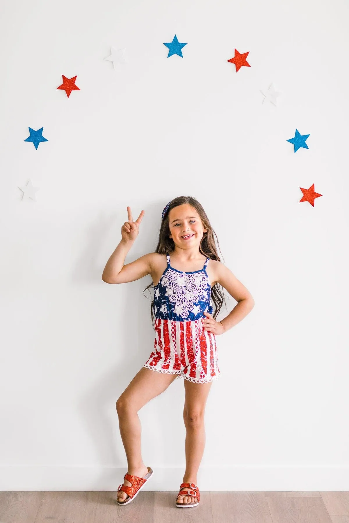 Distressed Stars & Stripes Romper