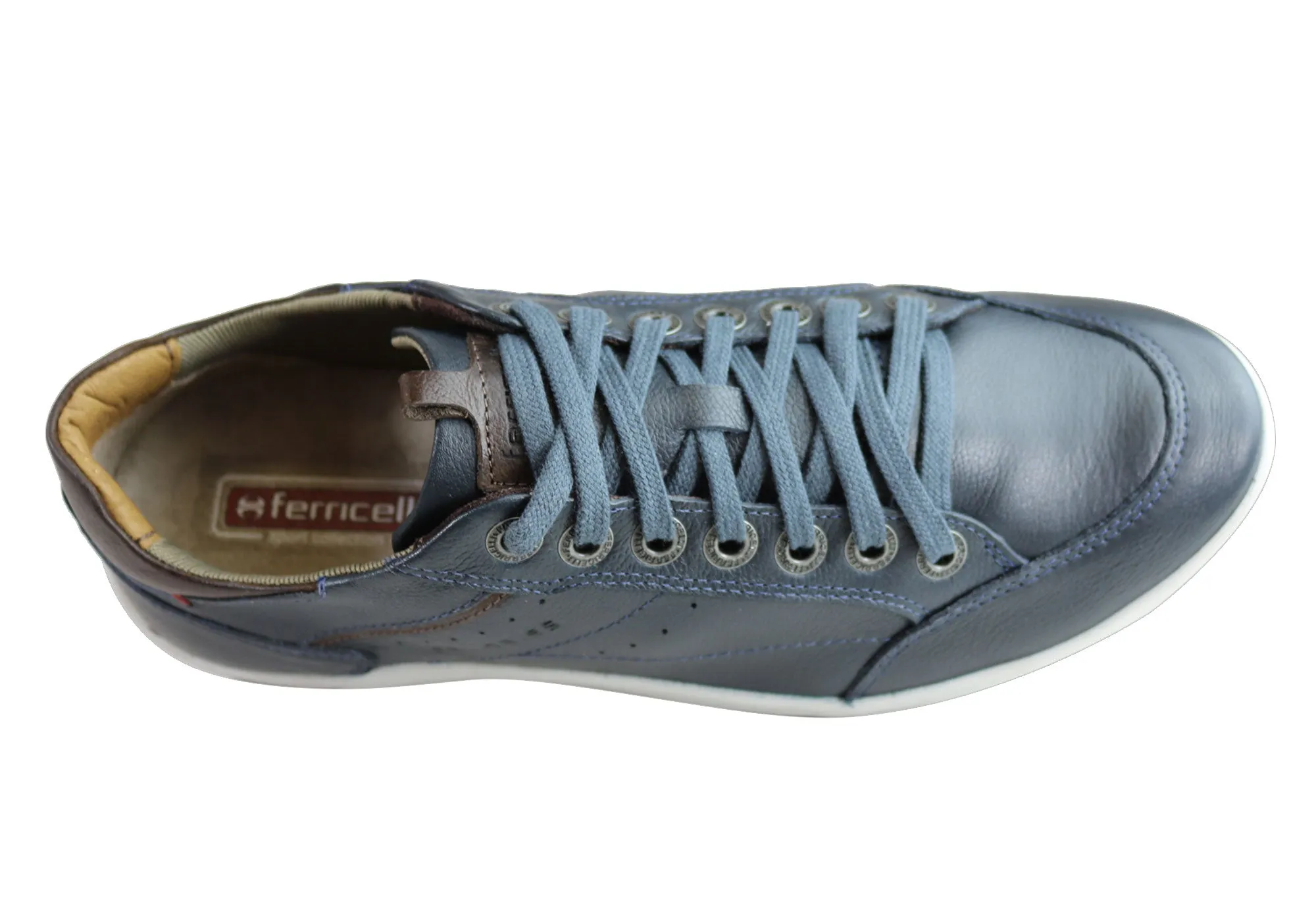 Ferricelli Murphy Mens Leather Lace Up Casual Shoes Made In Brazil