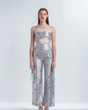 Grey Tube Top Pant Co Ord Set