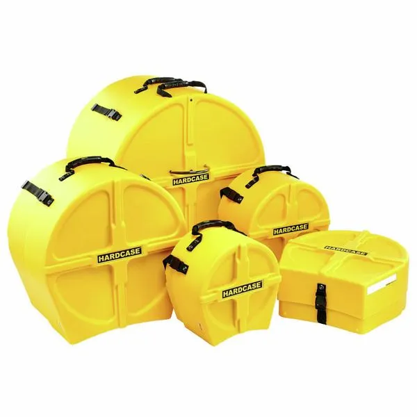 Hardcase HPROCKFUS2Y 5 Piece Rock/Fusion2 Drum Case Set (Yellow)