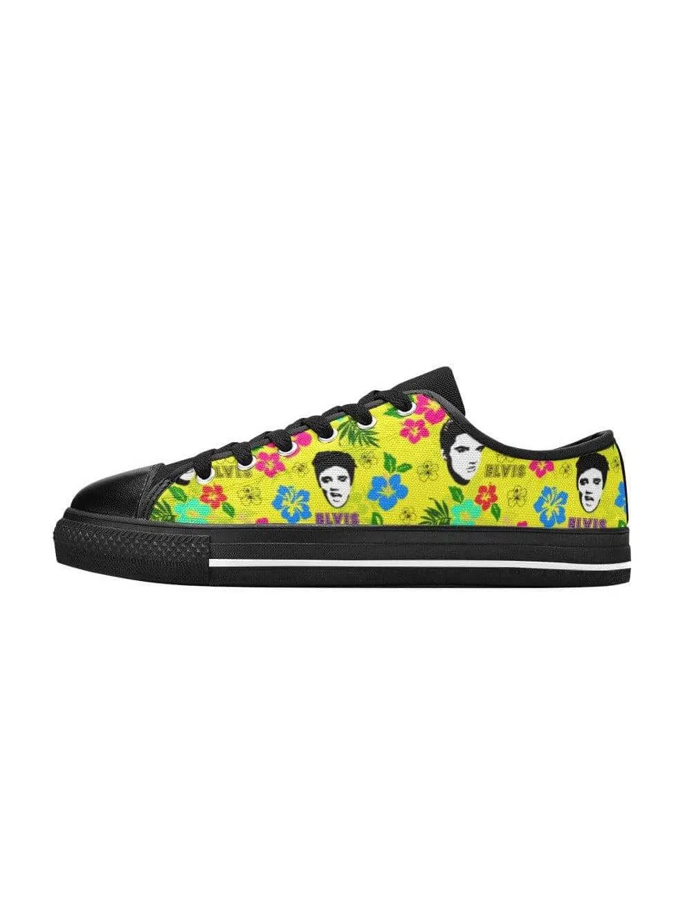 Hawaii Elvis Retro Style Womens Sneakers (Black Sole)