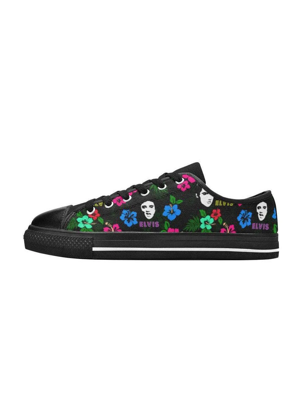 Hawaii Elvis Retro Style Womens Sneakers (Black Sole)