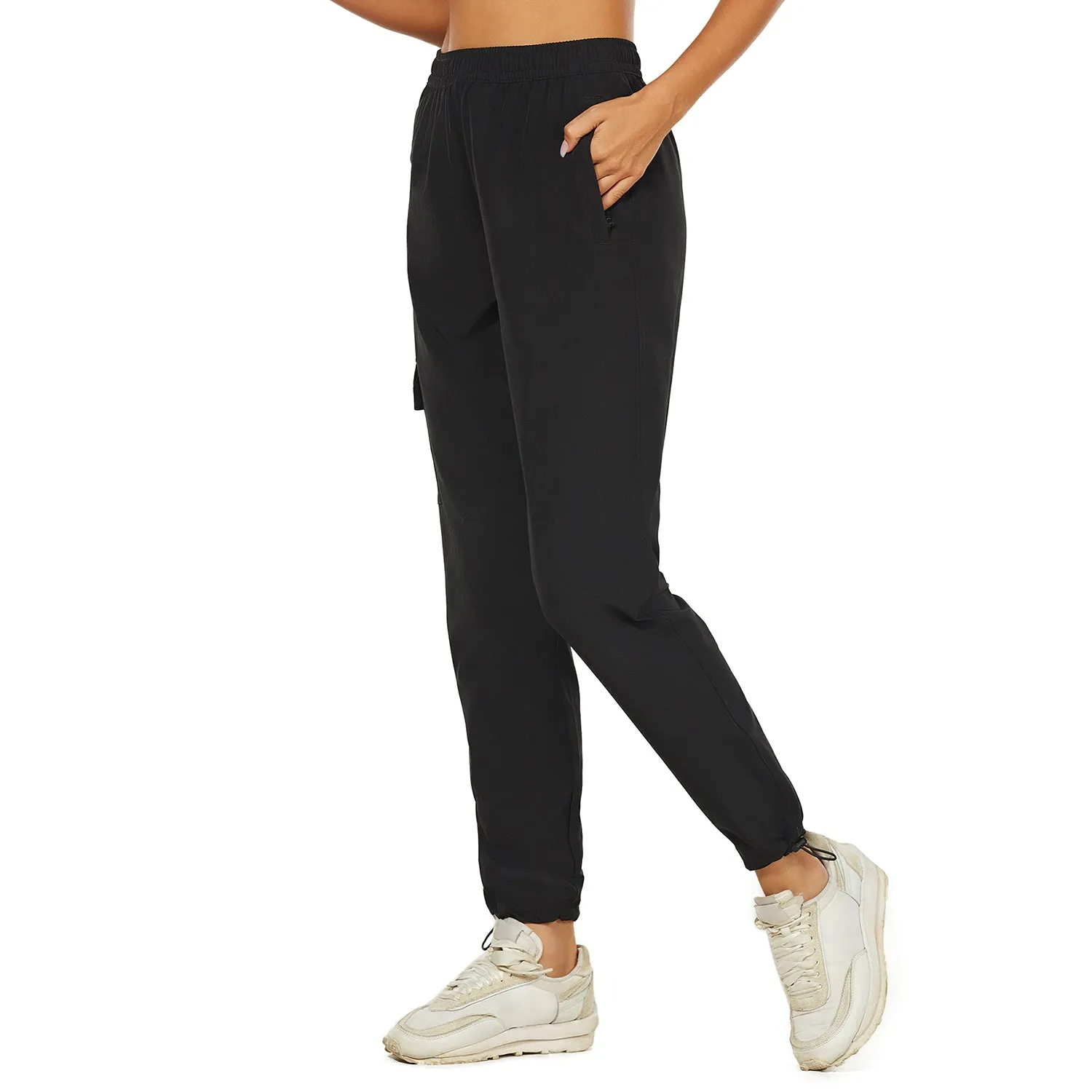 HUGE SPORTS High Waisted Hiking Pants for Women - Black