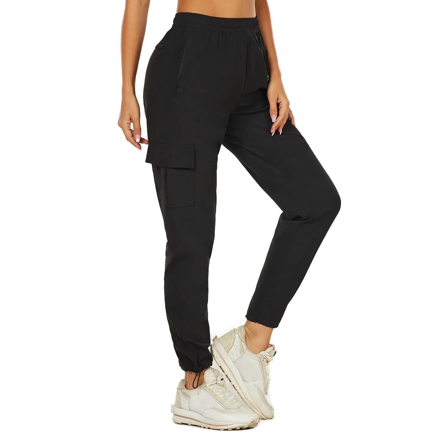 HUGE SPORTS High Waisted Hiking Pants for Women - Black