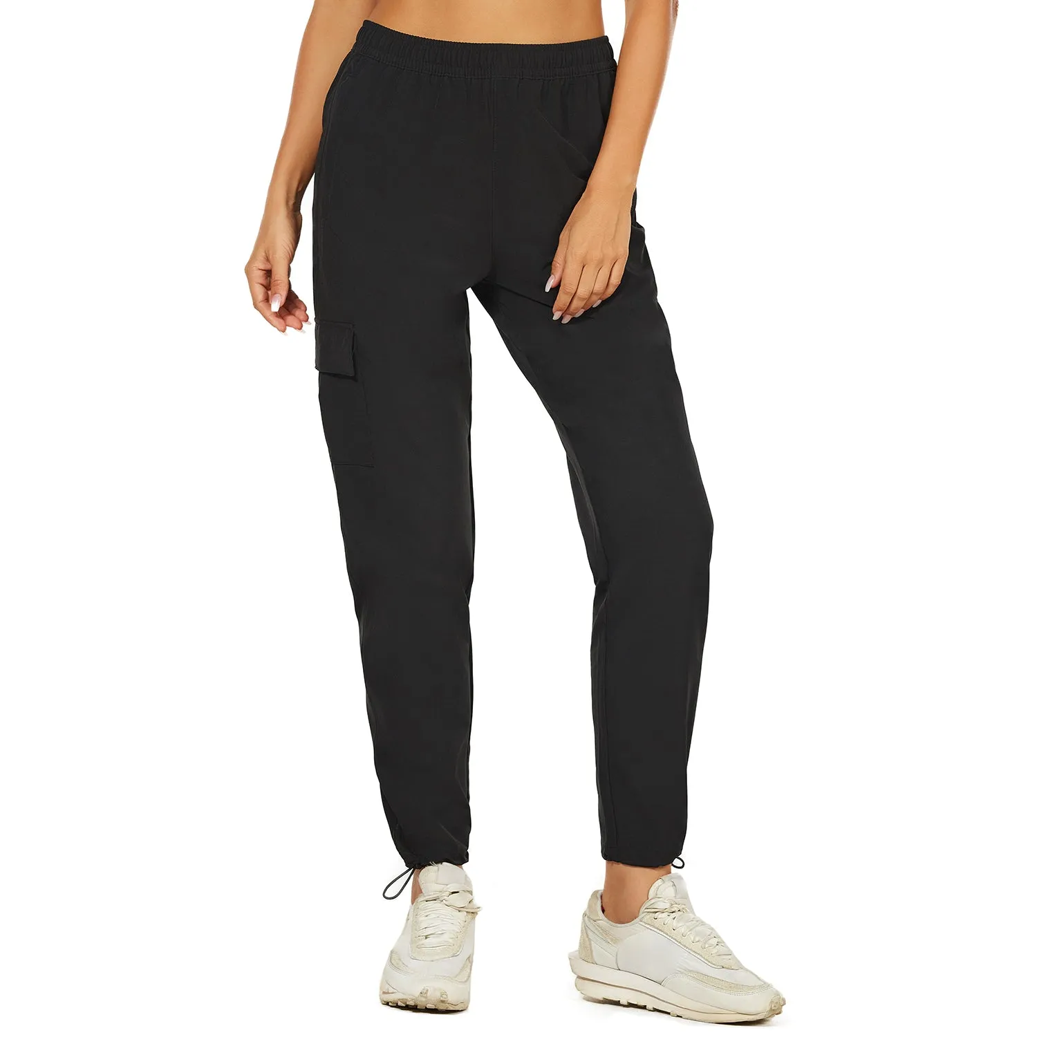 HUGE SPORTS High Waisted Hiking Pants for Women - Black