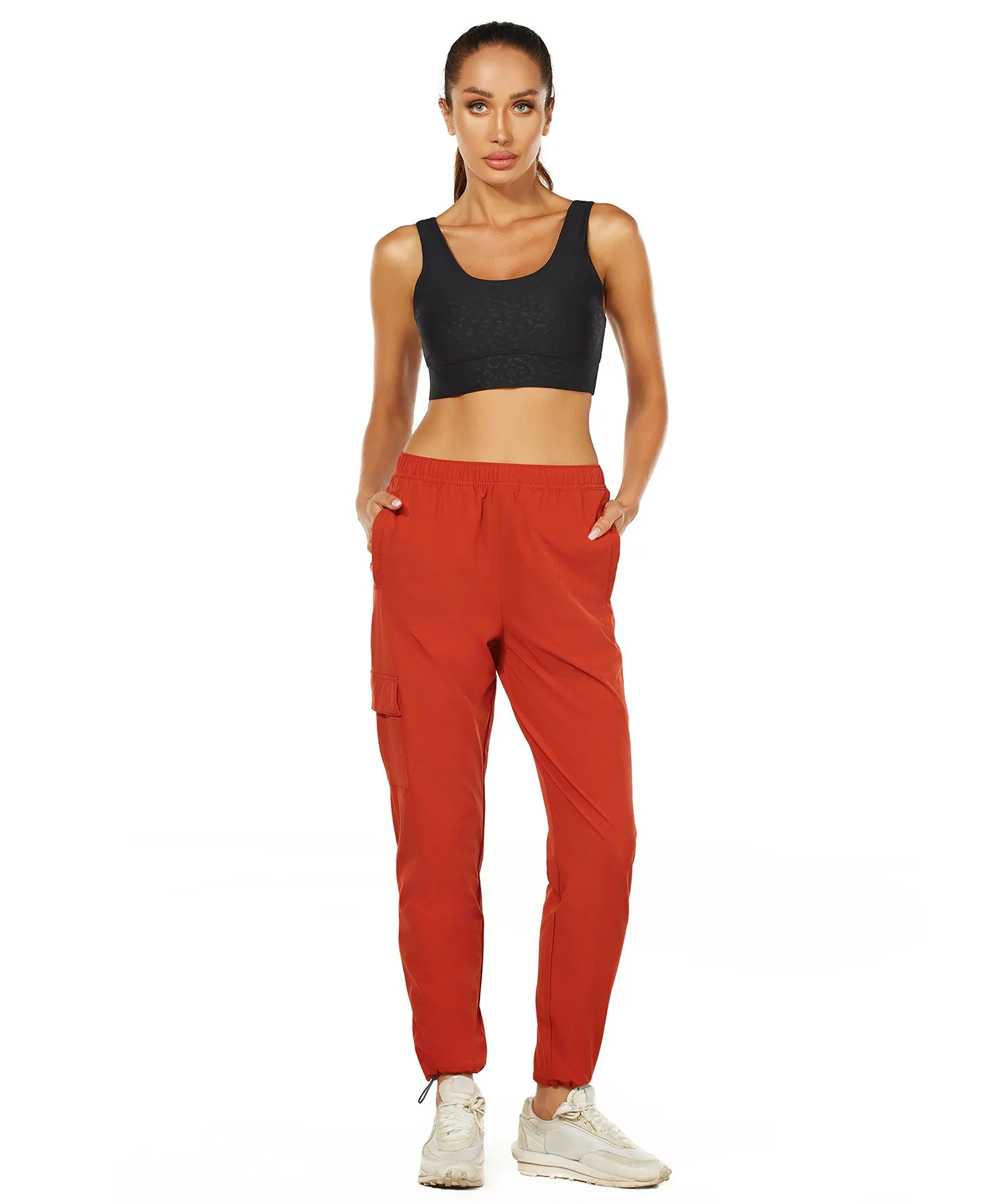 HUGE SPORTS High Waisted Hiking Pants for Women - Orange