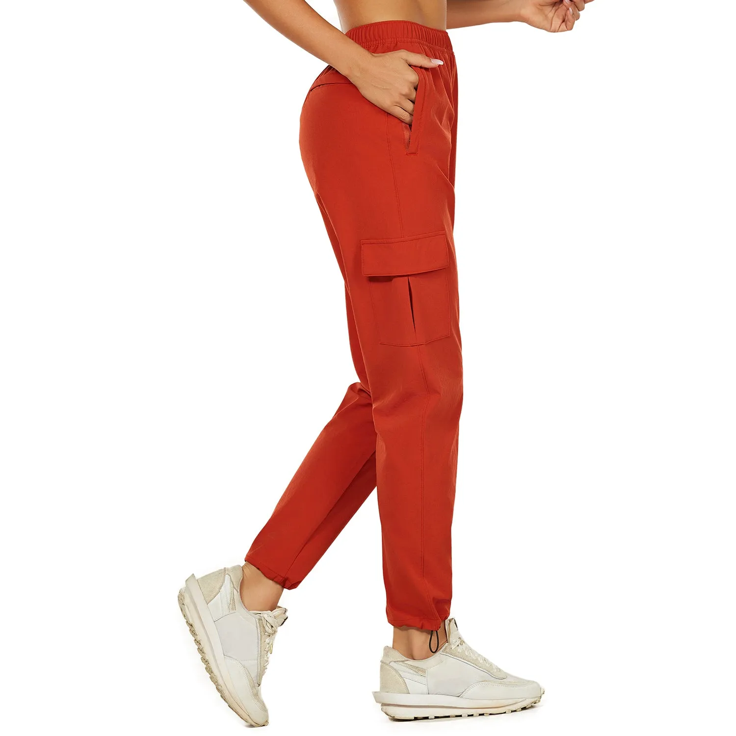 HUGE SPORTS High Waisted Hiking Pants for Women - Orange