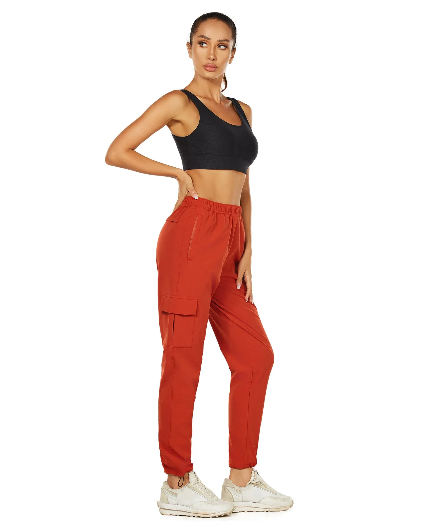 HUGE SPORTS High Waisted Hiking Pants for Women - Orange