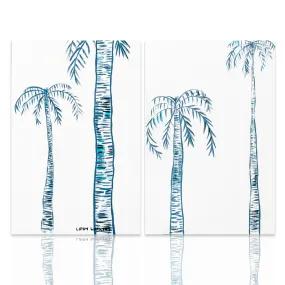 Indigo Ink Palms Canvas Print 102cm x 76cm