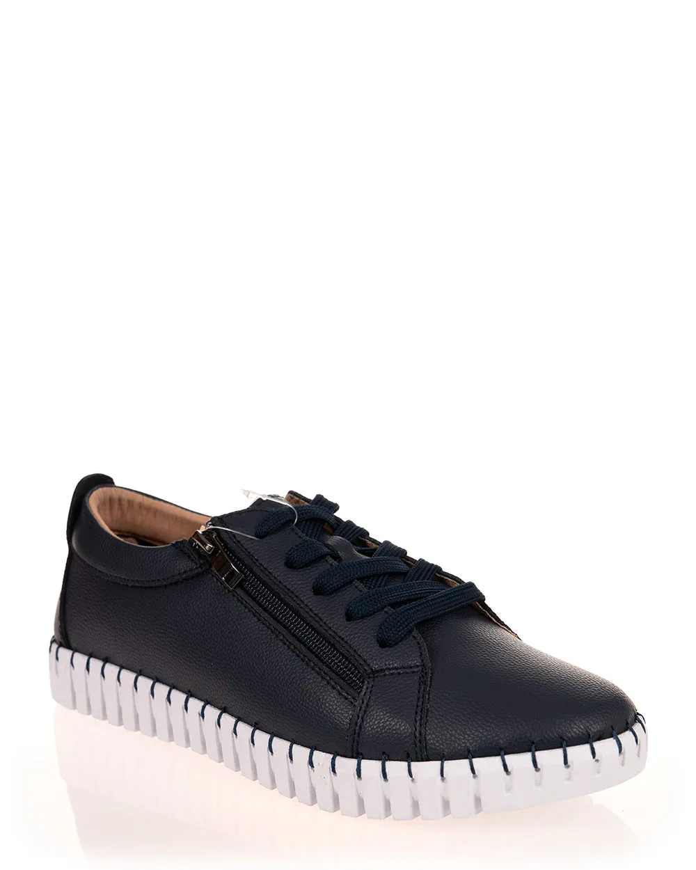 Just Bee Capari Navy Leather Sneaker