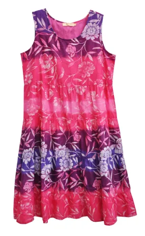 La Cera Plus Size 100% Cotton Ombre Print Tier Dress