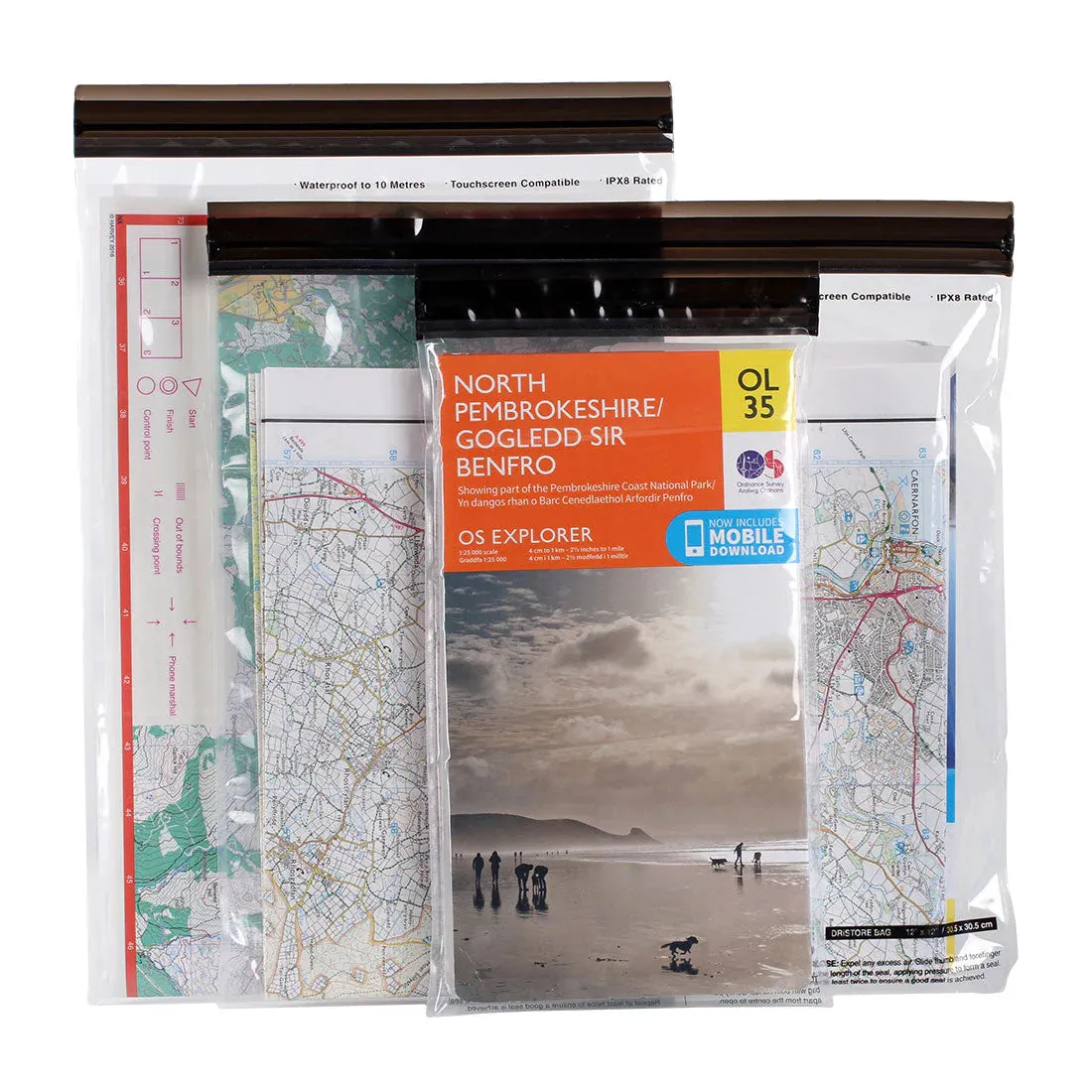 LIFEVENTURE Loc Top Storage Bags 3 Pack - Maps