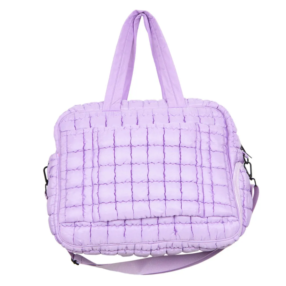 Light Purple Quilted Wholesale Duffel Weekender Bag for Women