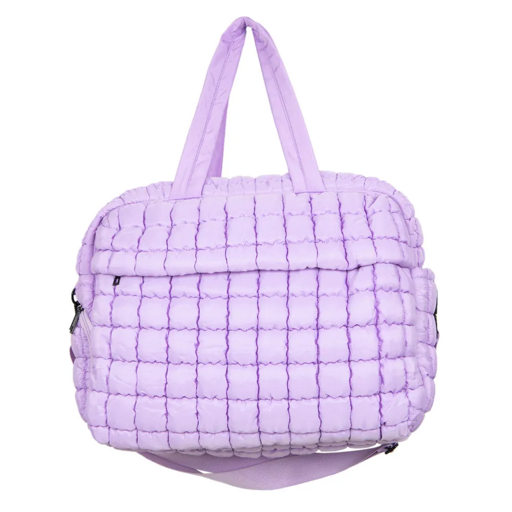 Light Purple Quilted Wholesale Duffel Weekender Bag for Women