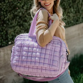 Light Purple Quilted Wholesale Duffel Weekender Bag for Women