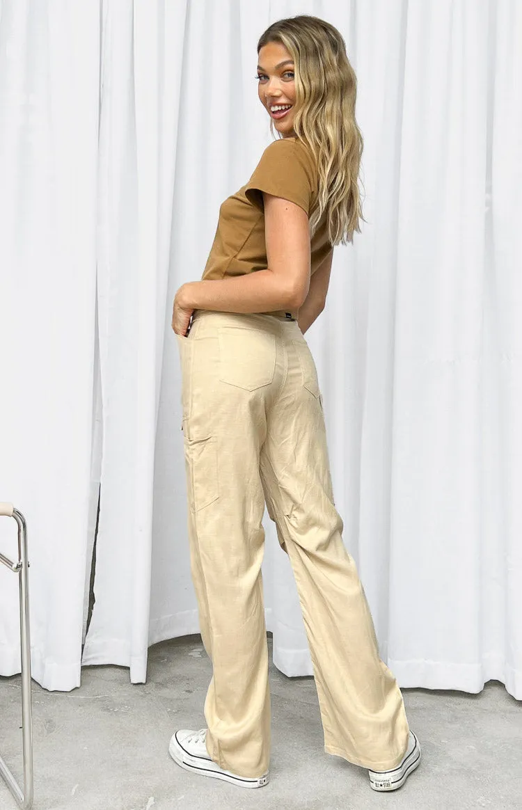 Lioness Miami Vice Wheat Linen Pant