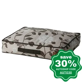 One for Pets - Outdoor Pillow Bed - Brown Flora - 21" x 27" x 5"(S)