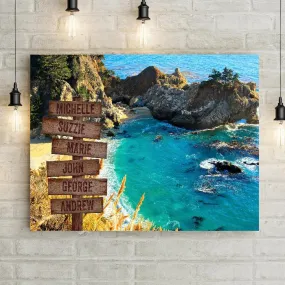 Personalized Rocky Coastline Premium Canvas