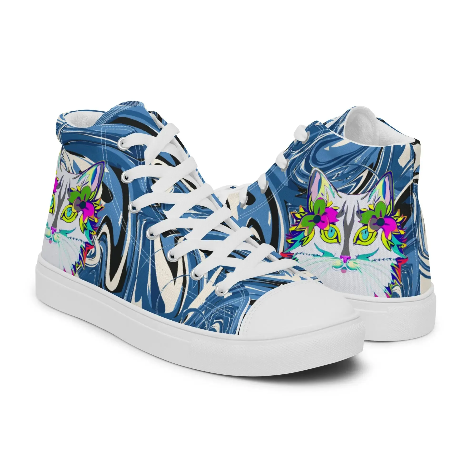 "Sonya My Beautiful Cat" Collection - Men’s high top canvas shoes