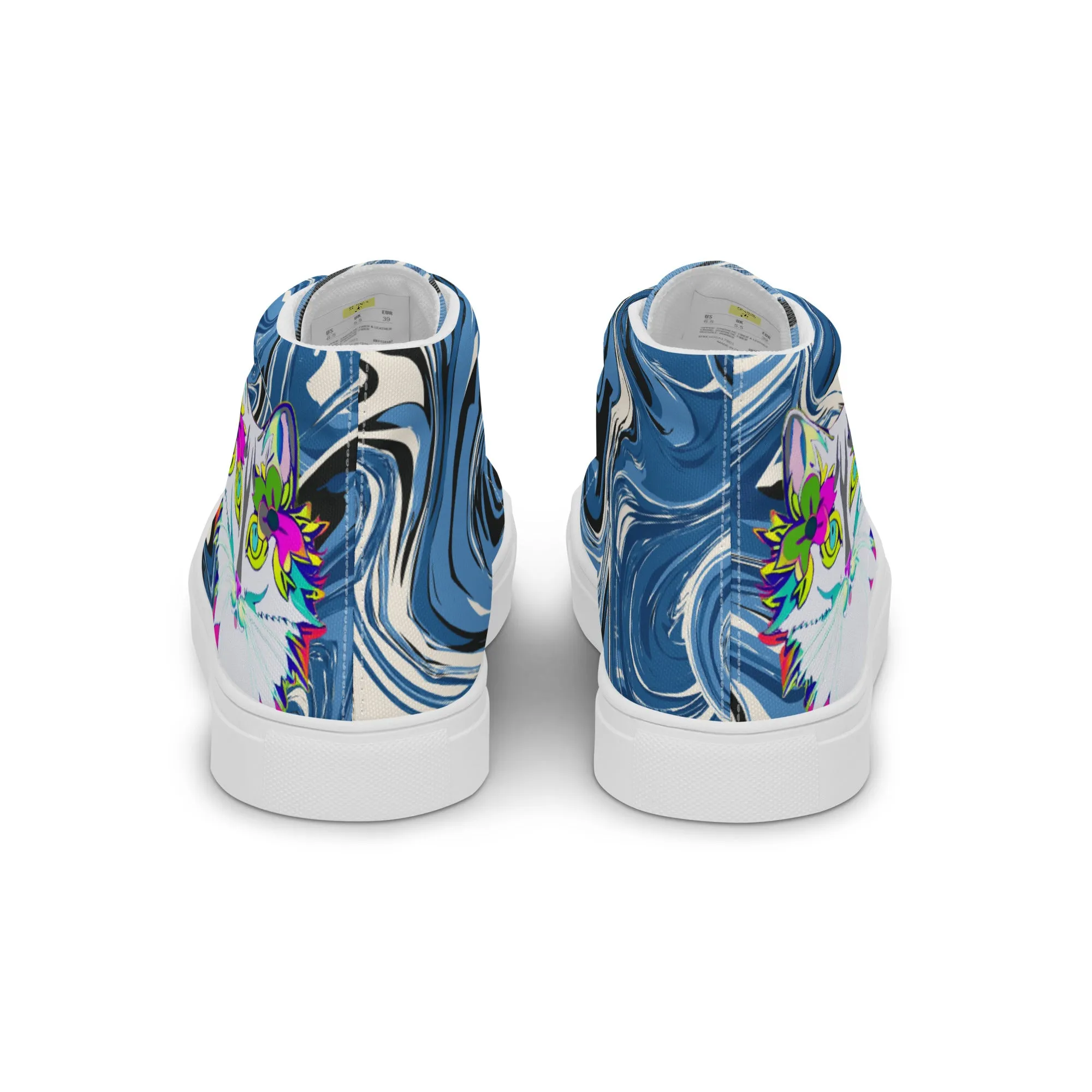 "Sonya My Beautiful Cat" Collection - Men’s high top canvas shoes