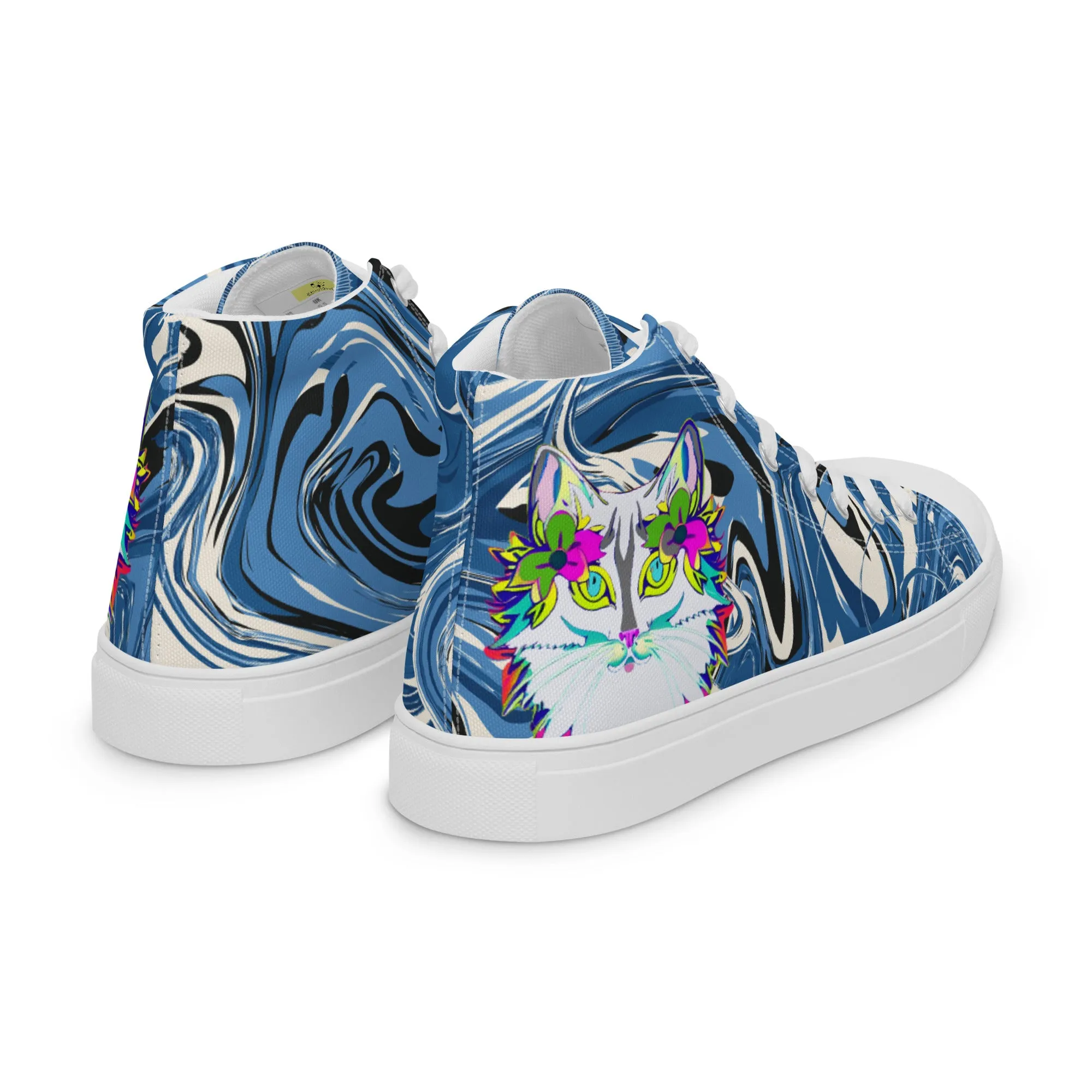 "Sonya My Beautiful Cat" Collection - Men’s high top canvas shoes