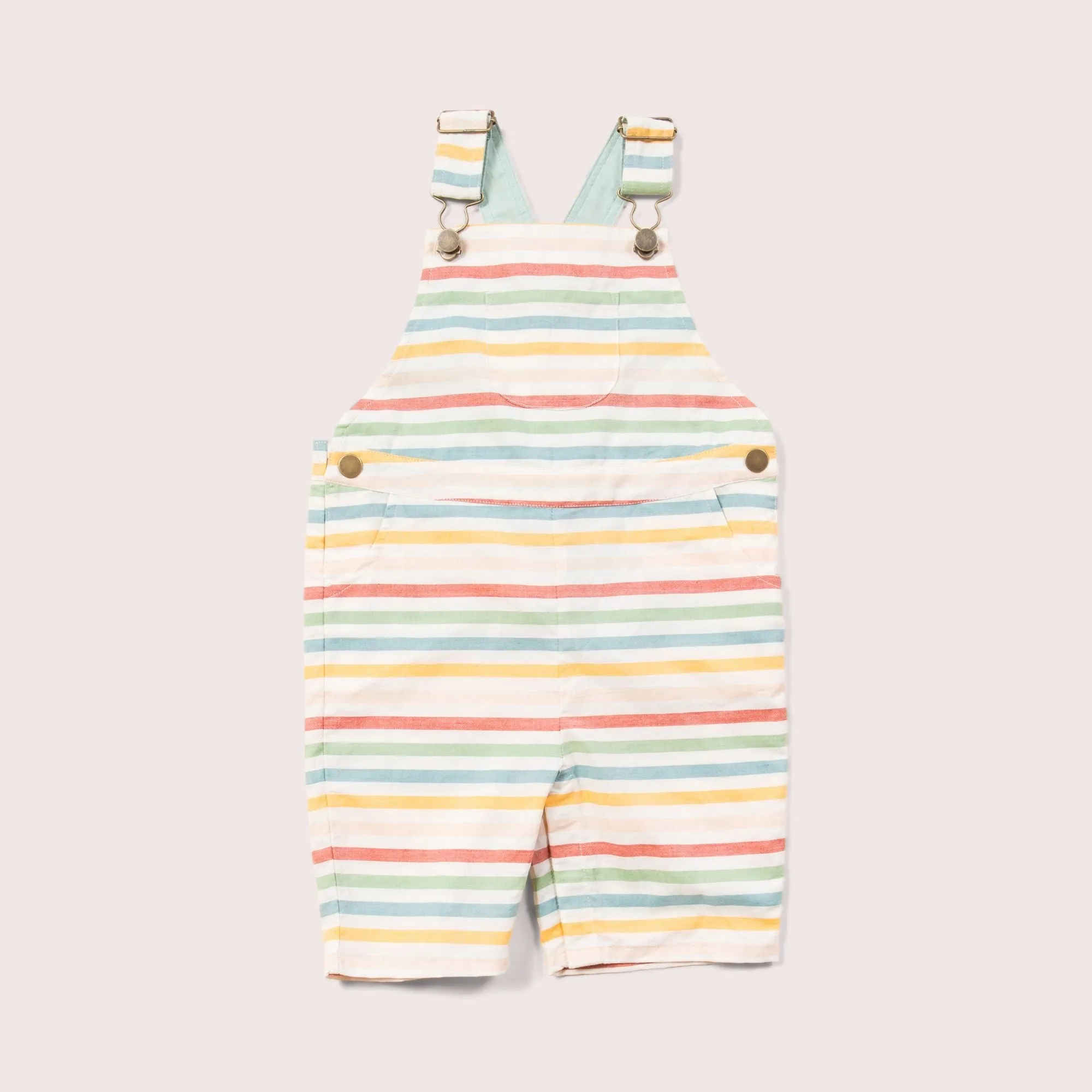 Rainbow Striped Dungaree Shorts