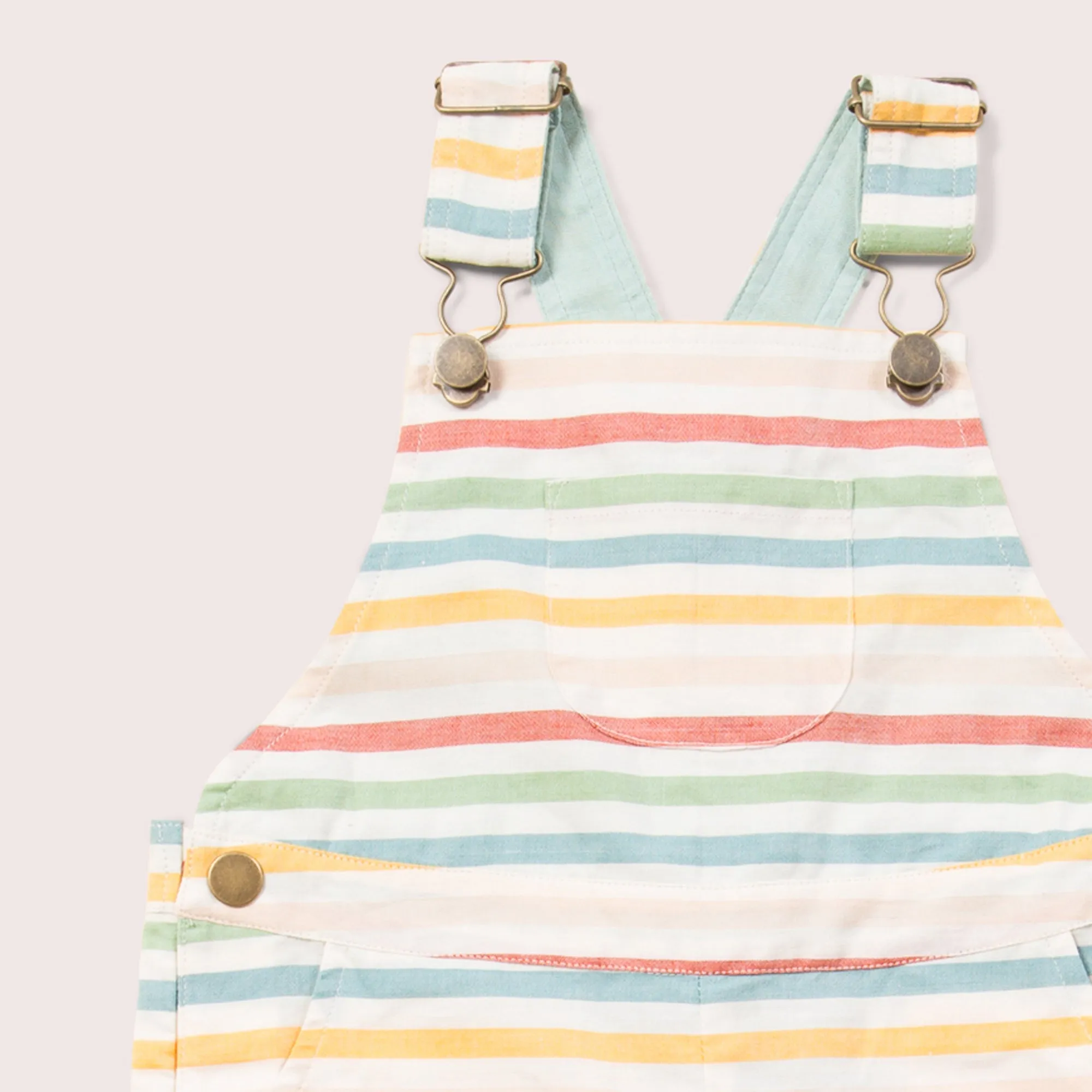 Rainbow Striped Dungaree Shorts