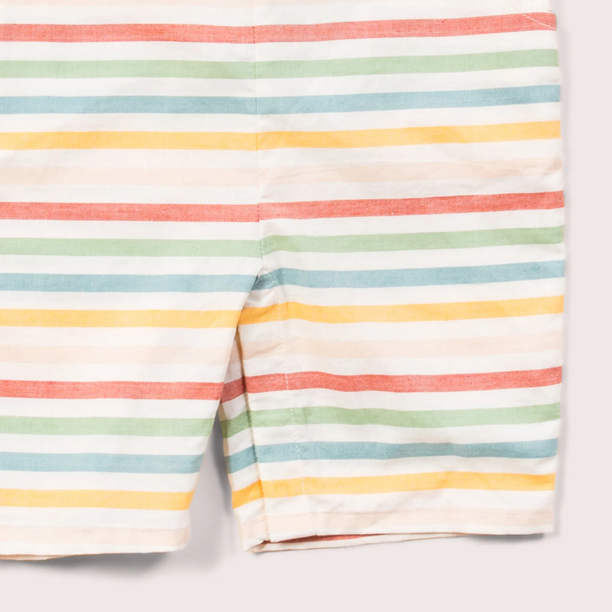 Rainbow Striped Dungaree Shorts