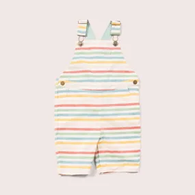 Rainbow Striped Dungaree Shorts