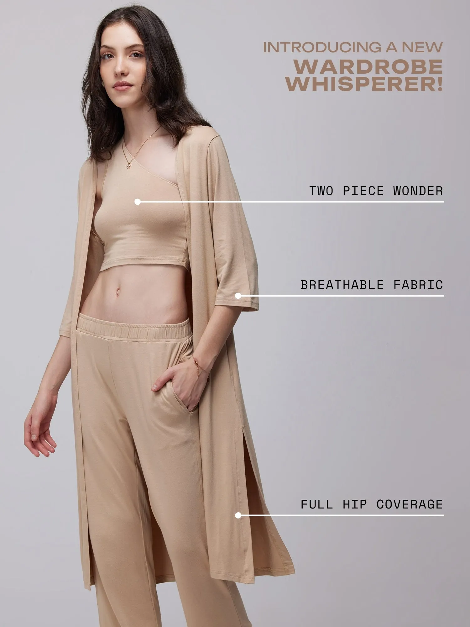 Sand Airy Two-Piece Top