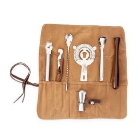 Set of 7 Bar Tools in Canvas Cocktail Kit