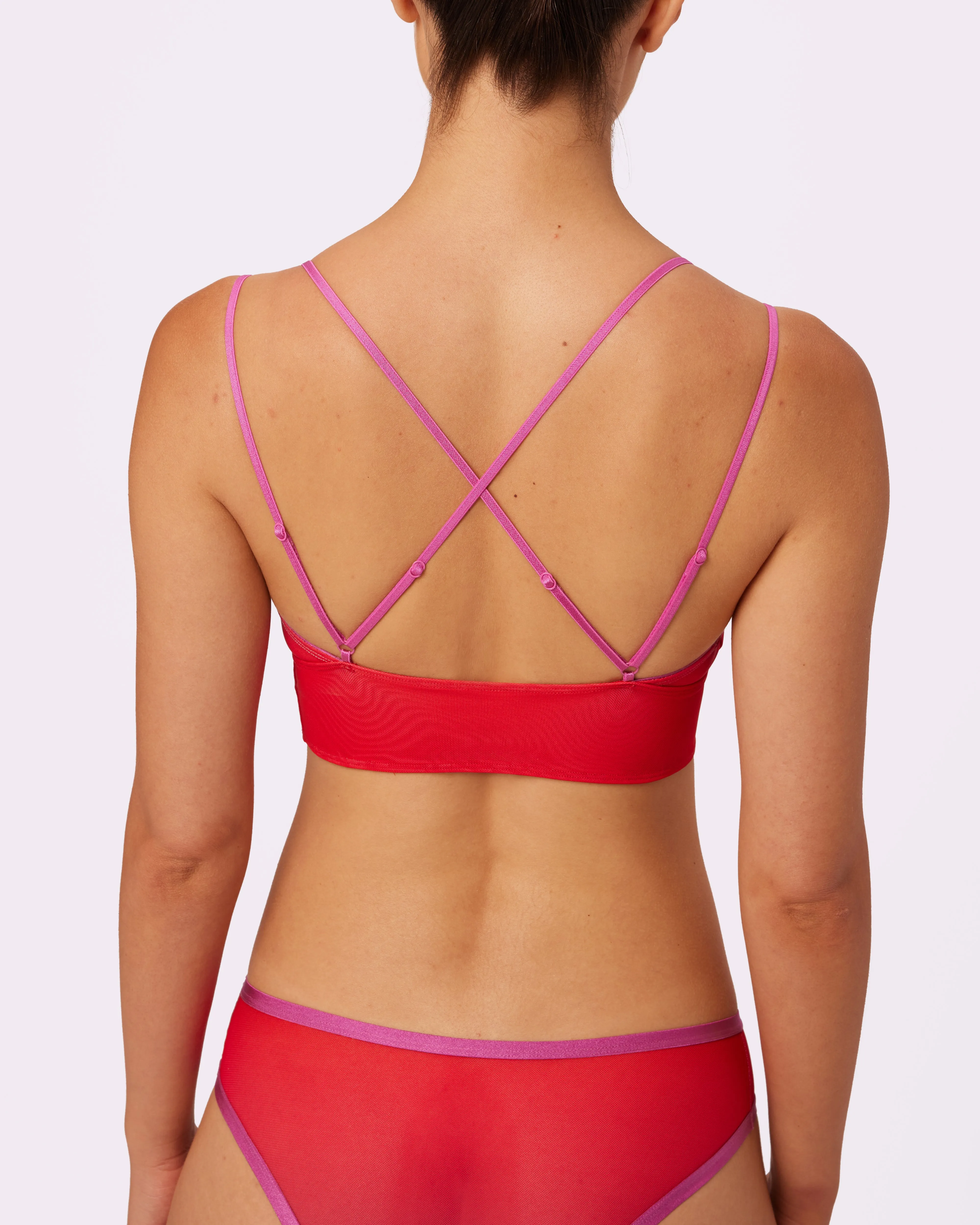 Strappy Longline Bralette | Silky Mesh | Archive (Mars Retrograde)